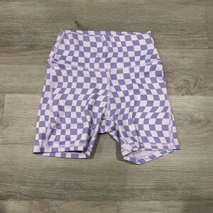 Wilo The Label Purple Checkered Women's Bike Shorts Small